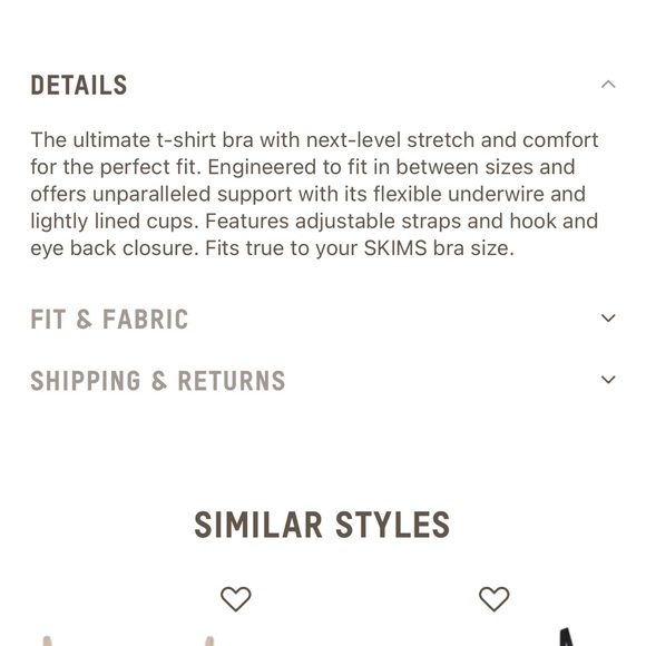 SKIMS Fits Everybody T-Shirt Bra Underwire NWT Size 40D MICA Skin Weightless - Picture 11 of 13